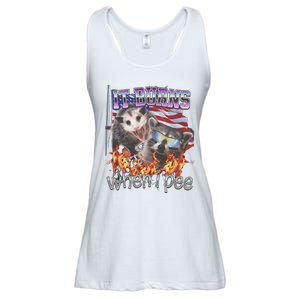 It Burns When I Pee Possum Raccoon Funny Ladies Essential Flowy Tank