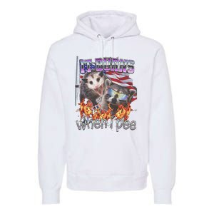 It Burns When I Pee Possum Raccoon Funny Premium Hoodie