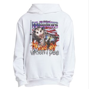 It Burns When I Pee Possum Raccoon Funny Urban Pullover Hoodie