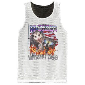 It Burns When I Pee Possum Raccoon Funny Mesh Reversible Basketball Jersey Tank