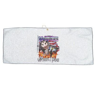 It Burns When I Pee Possum Raccoon Funny Large Microfiber Waffle Golf Towel