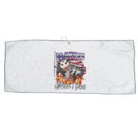 It Burns When I Pee Possum Raccoon Funny Large Microfiber Waffle Golf Towel