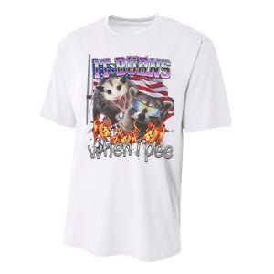 It Burns When I Pee Possum Raccoon Funny Performance Sprint T-Shirt