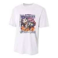 It Burns When I Pee Possum Raccoon Funny Youth Performance Sprint T-Shirt