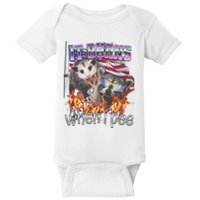 It Burns When I Pee Possum Raccoon Funny Baby Bodysuit