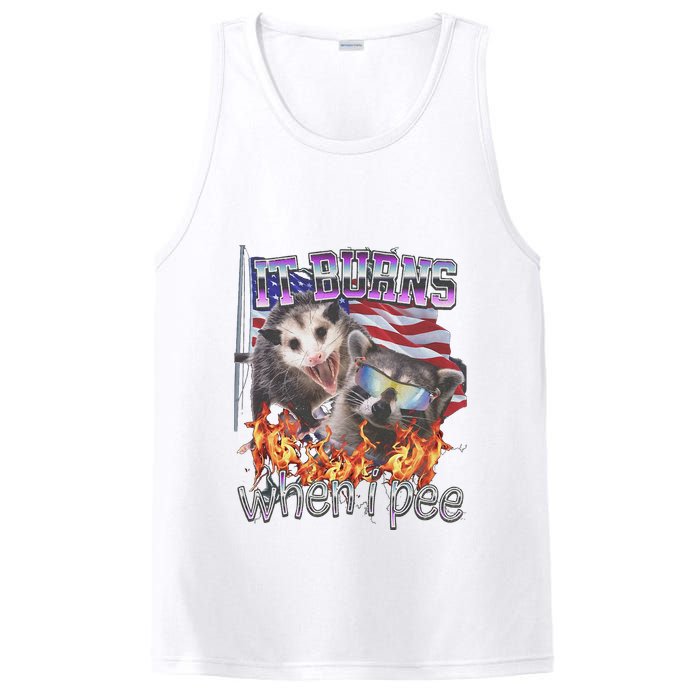 It Burns When I Pee Possum Raccoon Funny PosiCharge Competitor Tank