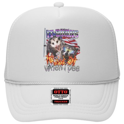 It Burns When I Pee Possum Raccoon Funny Trucker Hat
