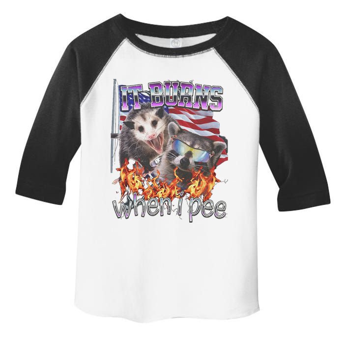 It Burns When I Pee Possum Raccoon Funny Toddler Fine Jersey T-Shirt