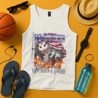 It Burns When I Pee Possum Raccoon Funny Tank Top