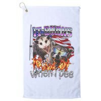 It Burns When I Pee Possum Raccoon Funny Golf Towel