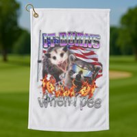 It Burns When I Pee Possum Raccoon Funny Golf Towel