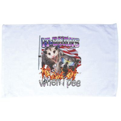 It Burns When I Pee Possum Raccoon Funny Microfiber Hand Towel