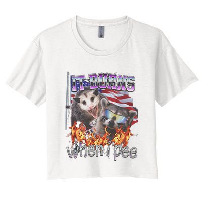 It Burns When I Pee Possum Raccoon Funny Crop Top