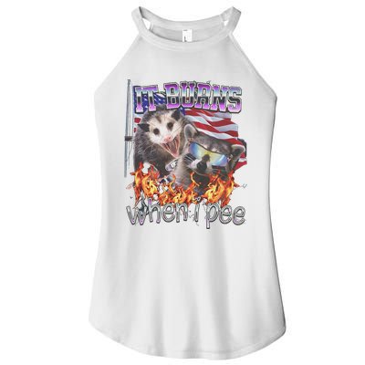 It Burns When I Pee Possum Raccoon Funny Women's Perfect Tri Rocker Tank