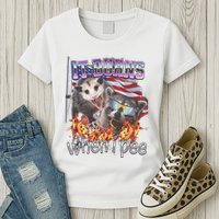 It Burns When I Pee Possum Raccoon Funny Womens T-Shirt