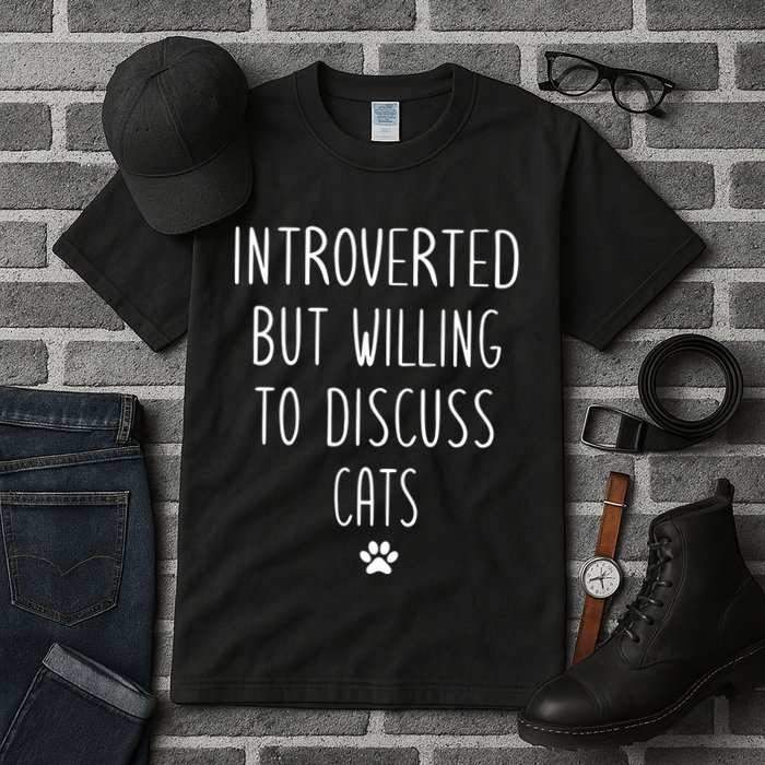 Introverted But Willing To Discuss Cats Tall T-Shirt