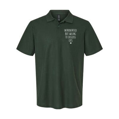 Introverted But Willing To Discuss Cats Softstyle Adult Sport Polo