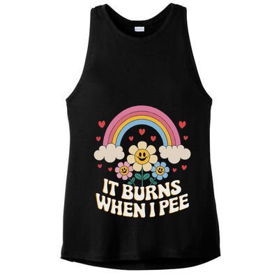 It Burns When I Pee Funny Sarcastic Ironic Inappropriate Ladies PosiCharge Tri-Blend Wicking Tank