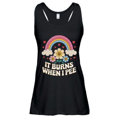 It Burns When I Pee Funny Sarcastic Ironic Inappropriate Ladies Essential Flowy Tank