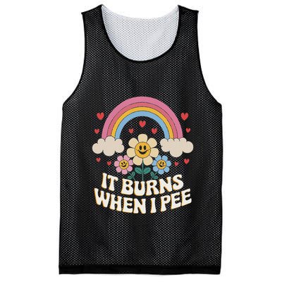 It Burns When I Pee Funny Sarcastic Ironic Inappropriate Mesh Reversible Basketball Jersey Tank