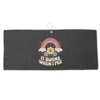 It Burns When I Pee Funny Sarcastic Ironic Inappropriate Large Microfiber Waffle Golf Towel