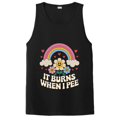It Burns When I Pee Funny Sarcastic Ironic Inappropriate PosiCharge Competitor Tank