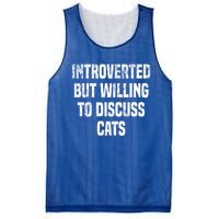 Introverted But Willing To Discuss Cats Funny Cats Lovers Cool Gift Mesh Reversible Basketball Jersey Tank