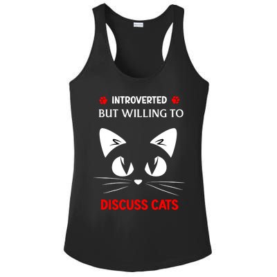 Introverted But Willing To Discuss Kawaii Face Cat Great Gift Ladies PosiCharge Competitor Racerback Tank