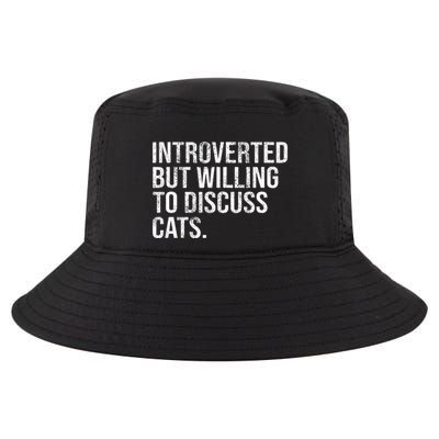 Introverted But Willing To Discuss Cats Introverts Cool Comfort Performance Bucket Hat