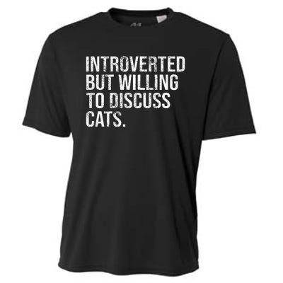 Introverted But Willing To Discuss Cats Introverts Cooling Performance Crew T-Shirt