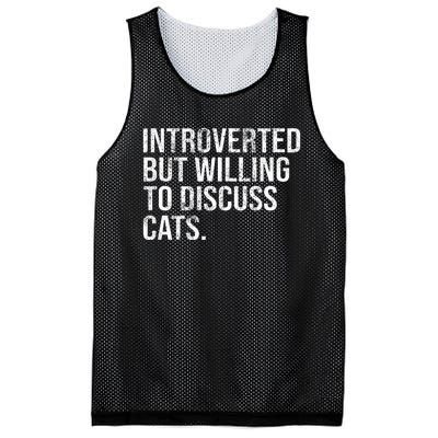 Introverted But Willing To Discuss Cats Introverts Mesh Reversible Basketball Jersey Tank