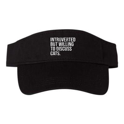 Introverted But Willing To Discuss Cats Introverts Valucap Bio-Washed Visor