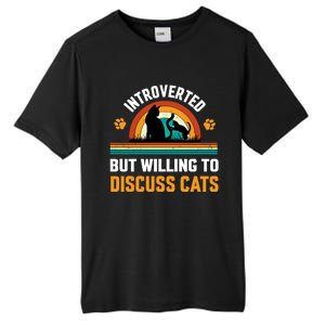 Introverted But Willing To Discuss Mommy Cat Gift Tall Fusion ChromaSoft Performance T-Shirt