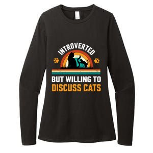 Introverted But Willing To Discuss Mommy Cat Gift Womens CVC Long Sleeve Shirt