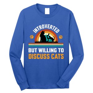 Introverted But Willing To Discuss Mommy Cat Gift Long Sleeve Shirt