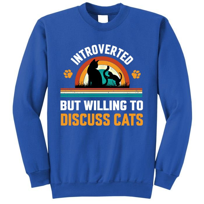 Introverted But Willing To Discuss Mommy Cat Gift Sweatshirt