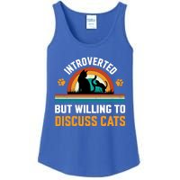 Introverted But Willing To Discuss Mommy Cat Gift Ladies Essential Tank