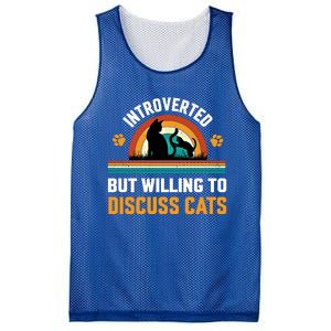 Introverted But Willing To Discuss Mommy Cat Gift Mesh Reversible Basketball Jersey Tank