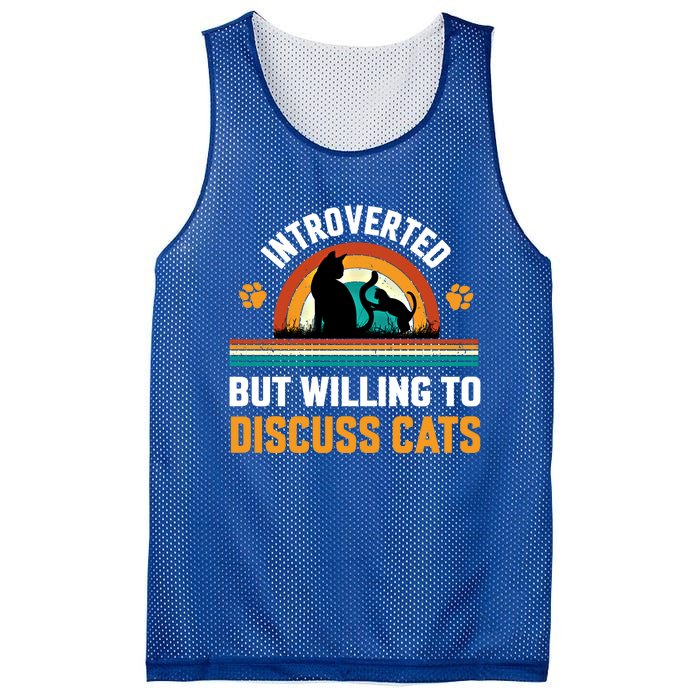 Introverted But Willing To Discuss Mommy Cat Gift Mesh Reversible Basketball Jersey Tank