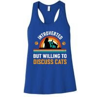 Introverted But Willing To Discuss Mommy Cat Gift Women's Racerback Tank