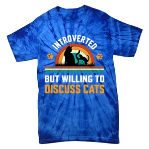 Introverted But Willing To Discuss Mommy Cat Gift Tie-Dye T-Shirt