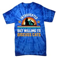 Introverted But Willing To Discuss Mommy Cat Gift Tie-Dye T-Shirt