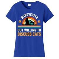 Introverted But Willing To Discuss Mommy Cat Gift Women's T-Shirt