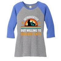 Introverted But Willing To Discuss Mommy Cat Gift Women's Tri-Blend 3/4-Sleeve Raglan Shirt