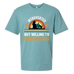 Introverted But Willing To Discuss Mommy Cat Gift Sueded Cloud Jersey T-Shirt