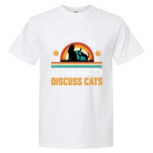 Introverted But Willing To Discuss Mommy Cat Gift Garment-Dyed Heavyweight T-Shirt