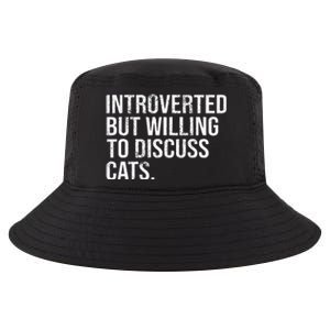 Introverted But Willing To Discuss Cats Introverts Cool Comfort Performance Bucket Hat