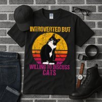 Introverted But Willing To Discuss Cats Tall T-Shirt