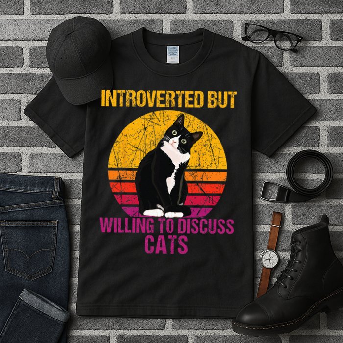 Introverted But Willing To Discuss Cats Tall T-Shirt