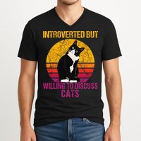 Introverted But Willing To Discuss Cats V-Neck T-Shirt